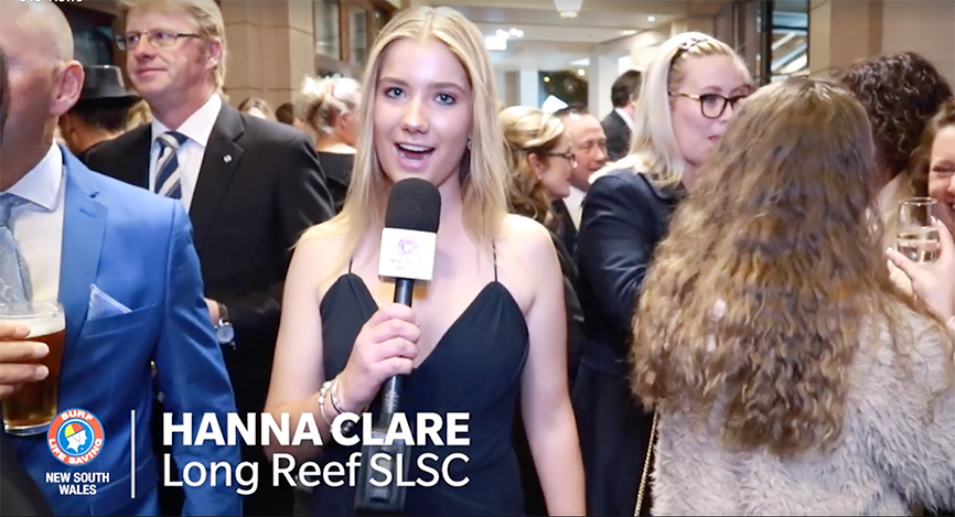 Hanna Clare hosts at the 2019 SLSNSW Awards of Excellence